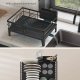 SONGMICS diskst&auml;ll, k&ouml;ksdiskst&auml;ll, med avrinningsbricka, 360&deg; roterbar och utdragbar pip, med bestickh�llare, 31 x 42 x 18,5 cm, bl&auml;cksvart UKCS550B01