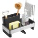SONGMICS K�kkenvaskeholder Tidy, Vaskorganiser med Svampeholder, Opvaskemiddelholder til Pensler, Klude, S�be, Rustfrit St�l, Pladsbesparende, Drejelig Tud, Bl�ksort og S�lv KCS555BH01