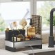 SONGMICS K�kkenvaskeholder Tidy, Vaskorganiser med Svampeholder, Opvaskemiddelholder til Pensler, Klude, S�be, Rustfrit St�l, Pladsbesparende, Drejelig Tud, Bl�ksort og S�lv KCS555BH01