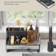 SONGMICS K�kkenvaskeholder Tidy, Vaskorganiser med Svampeholder, Opvaskemiddelholder til Pensler, Klude, S�be, Rustfrit St�l, Pladsbesparende, Drejelig Tud, Bl�ksort og S�lv KCS555BH01