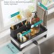 SONGMICS K�kkenvaskeholder Tidy, Vaskorganiser med Svampeholder, Opvaskemiddelholder til Pensler, Klude, S�be, Rustfrit St�l, Pladsbesparende, Drejelig Tud, Bl�ksort og S�lv KCS555BH01