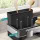 SONGMICS K�kkenvaskeholder Tidy, Vaskorganiser med Svampeholder, Opvaskemiddelholder til Pensler, Klude, S�be, Rustfrit St�l, Pladsbesparende, Drejelig Tud, Bl�ksort og S�lv KCS555BH01