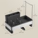 SONGMICS K�kkenvaskeholder Tidy, Vaskorganiser med Svampeholder, Opvaskemiddelholder til Pensler, Klude, S�be, Rustfrit St�l, Pladsbesparende, Drejelig Tud, Bl�ksort og S�lv KCS555BH01