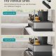 SONGMICS K�kkenvaskeholder Tidy, Vaskorganiser med Svampeholder, Opvaskemiddelholder til Pensler, Klude, S�be, Rustfrit St�l, Pladsbesparende, Drejelig Tud, Bl�ksort og S�lv KCS555BH01