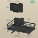 SONGMICS diskst&auml;ll, stort utdragbart avrinningsh�l f&ouml;r sm� utrymmen, 360&deg; roterande utdragbar pip, diskst&auml;ll, st�l, 46,5 x 29,6 x 14 cm, bl&auml;cksvart KCS556BH01