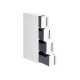 SONGMICS Plastikopbevaringsskuffer, Smal Opbevaringsvogn p� Hjul, 4-Skuffers Opbevaringst�rn til Badev�relse/K�kken, Pladsbesparende, 45 x 17 x 83 cm, Hvid og Gr� KFR008G01