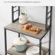VASAGLE KKS024B02 K�kkenhylde, St�ende Mikrob�lgeovnshylde, 6 Hylder, 6 Knagger, St�lramme, Industrielt Design, 40 x 60 x 167 cm, Gr� Marmoreret Bl�ksort
