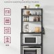 VASAGLE Kaffebar, bagerist til k�kken med opbevaring, 6-lags k�kkenhylder med 6 kroge, mikrob�lgeovnsstativ, industriel, 15,7 x 23,6 x 65,7 tommer, antracitgr� og bl�ksort UKKS024B22