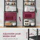 VASAGLE Kaffebar, bagerist til k�kken med opbevaring, 6-lags k�kkenhylder med 6 kroge, mikrob�lgeovnsstativ, industriel, 15,7 x 23,6 x 65,7 tommer, antracitgr� og bl�ksort UKKS024B22