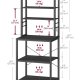 VASAGLE Kaffebar, bagerist til k�kken med opbevaring, 6-lags k�kkenhylder med 6 kroge, mikrob�lgeovnsstativ, industriel, 15,7 x 23,6 x 65,7 tommer, antracitgr� og bl�ksort UKKS024B22