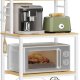 VASAGLE K�kkenopbevaringsreol, Kaffebar, Bagerist, I alt 6 hylder og 6 kroge, til mikrob�lgeovn, St�lramme, Industriel, 40 x 60 x 167 cm, Egefarve og Hvid KKS024W09