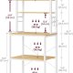 VASAGLE K�kkenopbevaringsreol, Kaffebar, Bagerist, I alt 6 hylder og 6 kroge, til mikrob�lgeovn, St�lramme, Industriel, 40 x 60 x 167 cm, Egefarve og Hvid KKS024W09