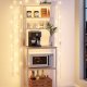 VASAGLE K�kkenopbevaringsreol, Kaffebar, Bagerist, I alt 6 hylder og 6 kroge, til mikrob�lgeovn, St�lramme, Industriel, 40 x 60 x 167 cm, Egefarve og Hvid KKS024W09