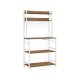 VASAGLE KKS025W41EU K�kkenhylde med stikkontakter, Mikrob�lgeovnshylde med gitterplade, 14 kroge, 40 x 80 x 170 cm, Vintage brun/hvid