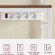 VASAGLE KKS025W41EU K�kkenhylde med stikkontakter, Mikrob�lgeovnshylde med gitterplade, 14 kroge, 40 x 80 x 170 cm, Vintage brun/hvid