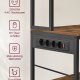 VASAGLE K�kkenhylde med str�mskinne, Kaffebar med justerbare hylder, stofskuffe, 12 kroge, 40 x 100 x 180,2 cm, Mikrob�lgeovnsstativ, Rustik brun og bl�ksort KKS027K02
