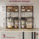 VASAGLE K�kkenhylde med str�mskinne, Kaffebar med justerbare hylder, stofskuffe, 12 kroge, 40 x 100 x 180,2 cm, Mikrob�lgeovnsstativ, Rustik brun og bl�ksort KKS027K02