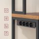 VASAGLE KKS058K02 K�kkenhylde med stikd�se, kaffebar med bordplade, h�jde 90 cm, mikrob�lgeovnsstativ med 8 kroge, 40 x 60 x 170 cm, rustik brun og bl�ksort