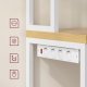 VASAGLE KKS058Y02 K�kkenreol med stikd�se, kaffebar med bordplade, h�jde 90 cm, mikrob�lgeovnsstativ med 8 kroge, 40 x 60 x 170 cm, eg guld og skyhvid