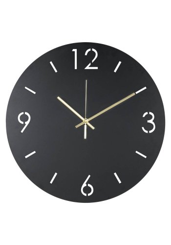 SPINDER DESIGN Time veggklokke, rund - svart stl (40)