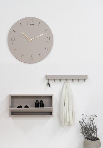 SPINDER DESIGN Time veggklokke, rund - taupe stl (80)