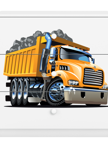 Babydreams barnekommode med lastebil, m. 3 skuffer - hvit laminat