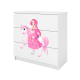 Babydreams barnekommode med prinsesse p hest, m. 3 skuffer - hvit laminat