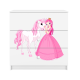 Babydreams Kinderkommode mit Prinzessin und Pferd, mit 3 Schubladen - Laminat weiß