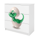 Babydreams barnekommode med liten dino, m. 3 skuffer - hvit laminat