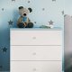 Babydreams kommode for barn, m. 3 skuffer - hvit og bl laminat