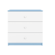 Babydreams kommode for barn, m. 3 skuffer - hvit og bl laminat