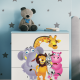 Babydreams barnekommode med dyrehagedyr, m. 3 skuffer - hvit og bl laminat