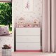 Babydreams kommode for barn, m. 3 skuffer - hvit og rosa laminat