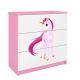 Babydreams barnekommode med enhjrning, m. 3 skuffer - hvit og rosa laminat