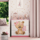 Babydreams Kinderkommode mit Teddybär und Blumen, 3 Schubladen - Laminat weiß und rosa