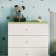 Babydreams kommode for barn, m. 3 skuffer - hvit og grnn laminat