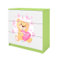 Babydreams Kinderkommode mit Teddybär und Schmetterlingen, mit 3 Schubladen - Laminat weiß und grün