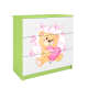 Babydreams Kinderkommode mit Teddybär und Schmetterlingen, mit 3 Schubladen - Laminat weiß und grün