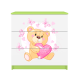 Babydreams Kinderkommode mit Teddybär und Schmetterlingen, mit 3 Schubladen - Laminat weiß und grün