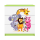 Babydreams barnekommode med dyrehagedyr, m. 3 skuffer - hvit og grnn laminat