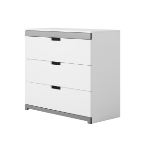 Tomi brnekommode, m. 3 skuffer - hvid laminat