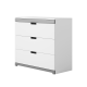 Tomi barnekommode, m. 3 skuffer - hvit laminat