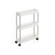 SONGMICS KSC007W01 rullevogn, m. 3 hylder, hjul - hvid polypropylen og st�l