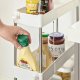 SONGMICS KSC007W01 rullevogn, m. 3 hylder, hjul - hvid polypropylen og st�l