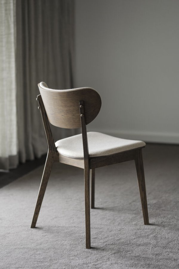 ROWICO Kato spisebordsstol - beige stof og brun eg