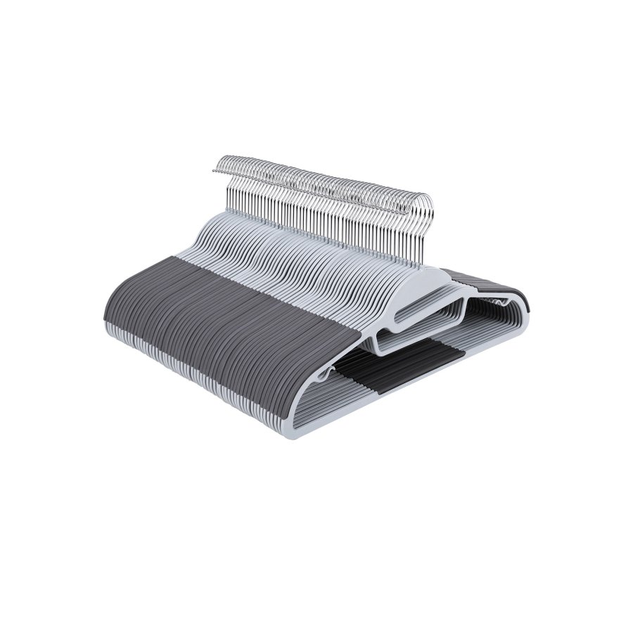 SONGMICS CRP41G t�jb�jle/jakkes�tsb�jle, S-formet �bning, skridsikker, 360� drejelig krog - metalkrog og lysegr�/m�rkegr� plastik (s�t med 20)