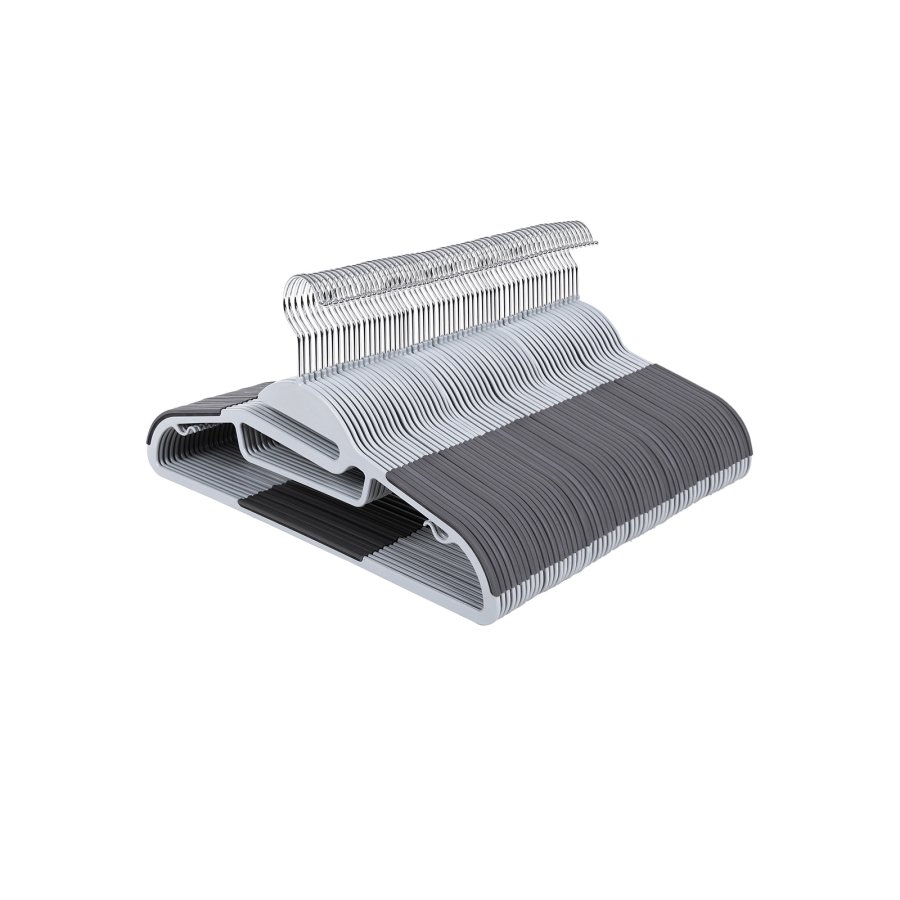 SONGMICS CRP41G t�jb�jle/jakkes�tsb�jle, S-formet �bning, skridsikker, 360� drejelig krog - metalkrog og lysegr�/m�rkegr� plastik (s�t med 20)