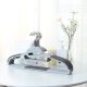 SONGMICS CRP41G t�jb�jle/jakkes�tsb�jle, S-formet �bning, skridsikker, 360� drejelig krog - metalkrog og lysegr�/m�rkegr� plastik (s�t med 20)