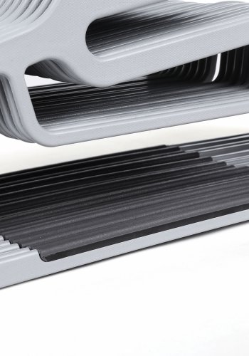SONGMICS CRP41G t�jb�jle/jakkes�tsb�jle, S-formet �bning, skridsikker, 360� drejelig krog - metalkrog og lysegr�/m�rkegr� plastik (s�t med 20)