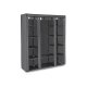 SONGMICS B�rbar Garderobe, Sammenklappelig Skab, T�jopbevaringsorganisator med B�jleskinne, Hylder, Stofbetr�k, Til Sovev�relse, Garderobe, 150 x 45 x 175 cm, Gr� LSF03G